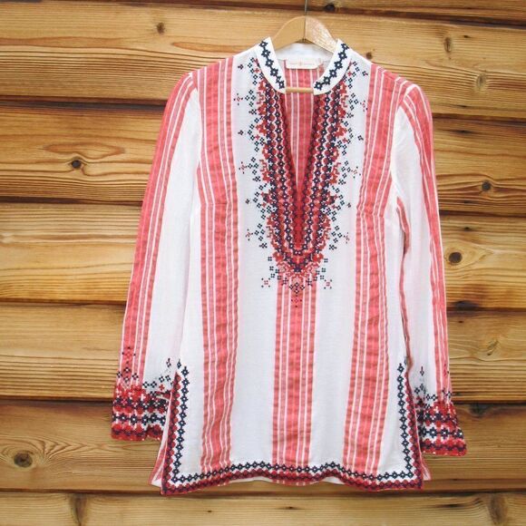 Tory Burch Embroidered Tunic Top - Picture 2 of 10